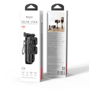 Förpackningen till Yesido selfiepinne med stativ Selfie Stick visad fram- och baksida